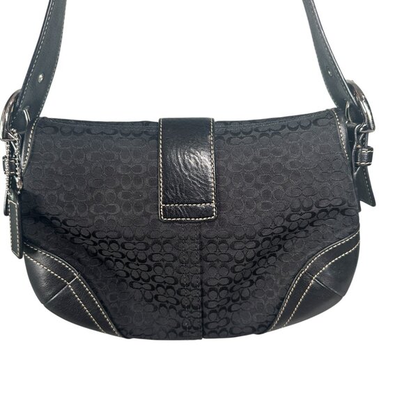Coach 6818 SMALL Vintage Soho Black Leather and Signature C Canvas Shoulder Bag - Picture 8 of 16